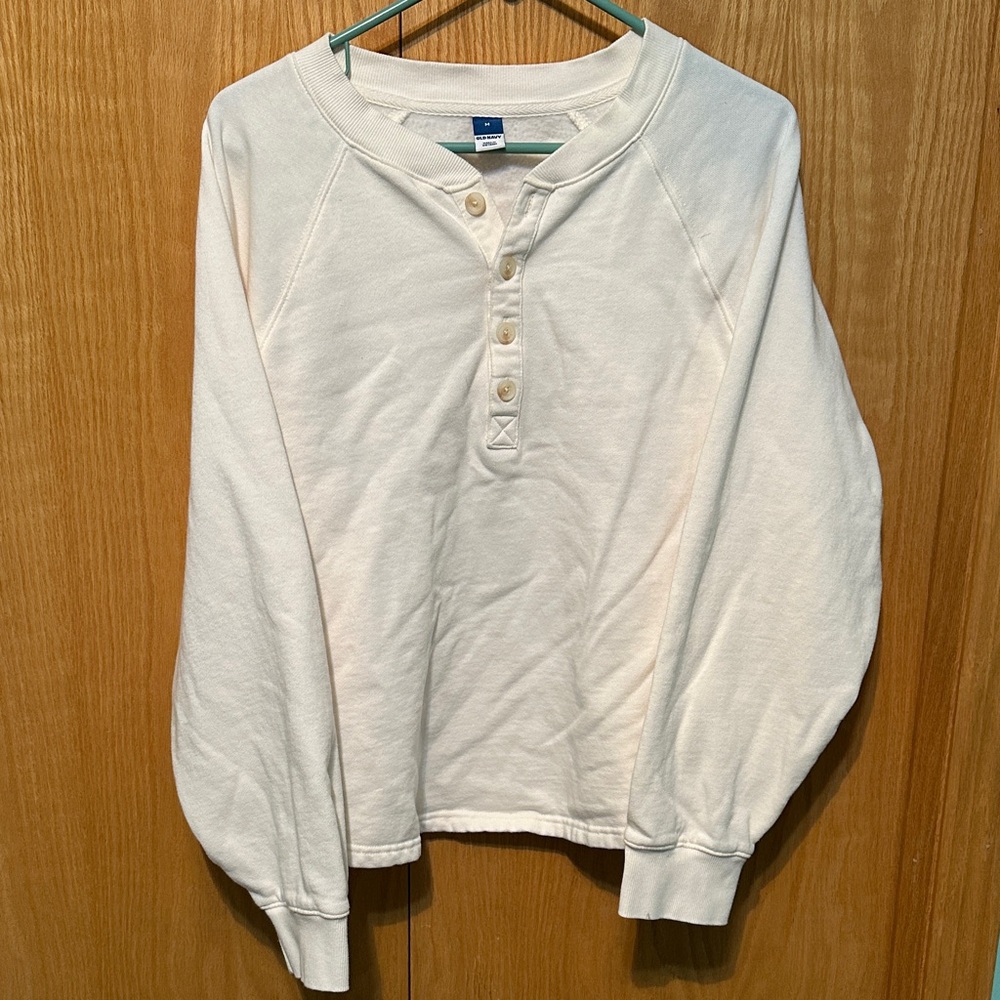 Old Navy Cream Henley Top